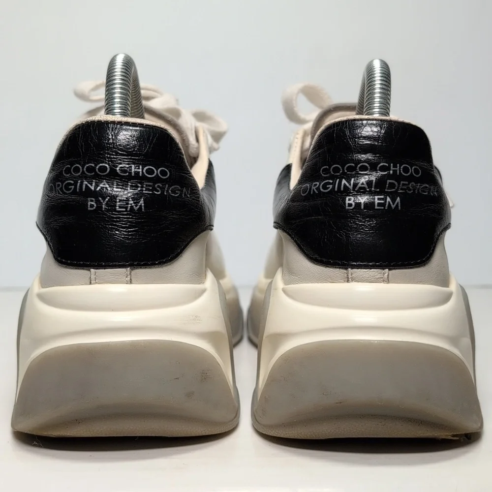 Coco Choo Original Design by EM Black And White chunky Sneakers womans size 7